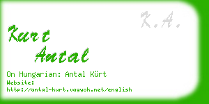 kurt antal business card